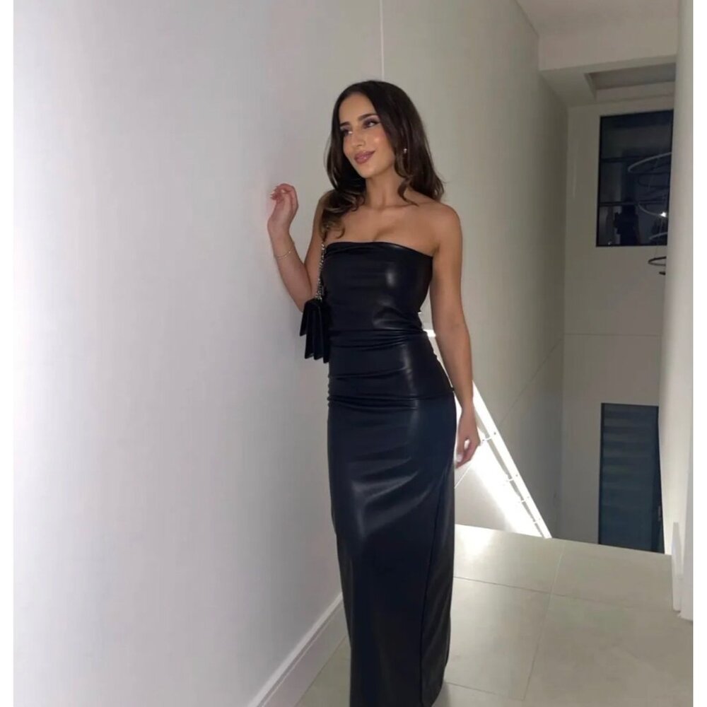 Effie Kats Black Leather Dress